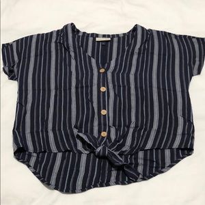 Blue striped casual top